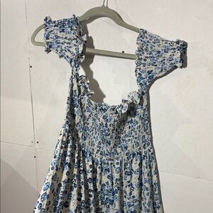 SHEIN Blue and White Floral Maxi Dress